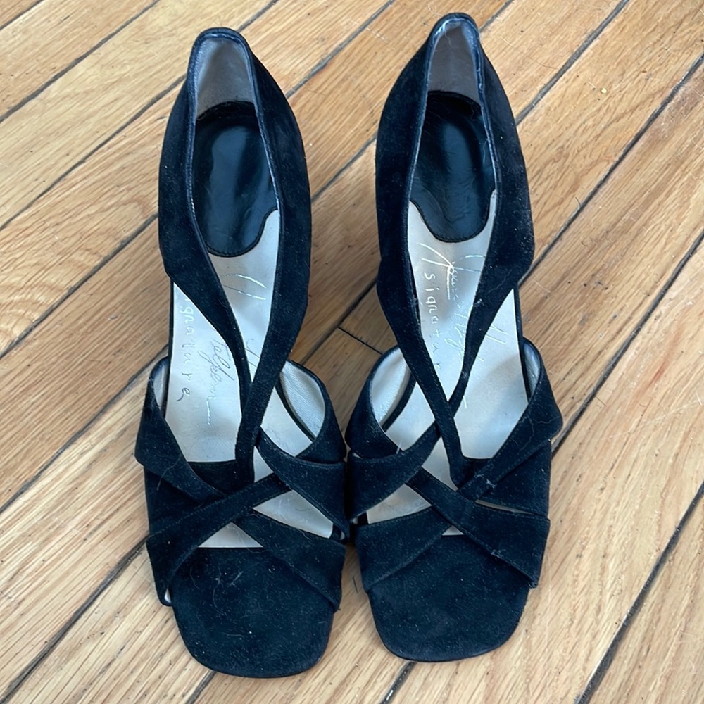 Joan Halpern suede platform shoes